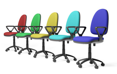 color office chair on white background