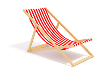 red chaise longue on white background