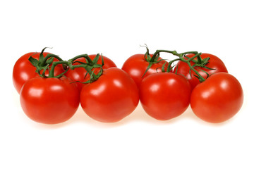 Eight fresh tomatoes - vegetables isolated on white