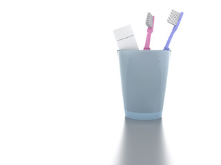 toothbrushes and paste