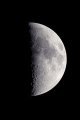 First quarter moon, viewed from a C5 telescope.