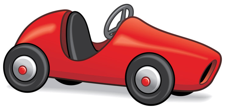 Red pedal car