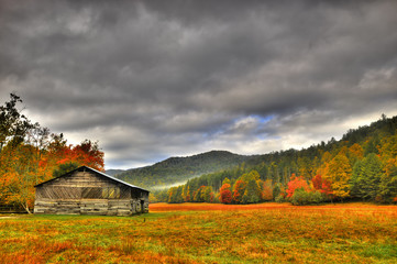 Early morning in the Smoky Mountains in fall
