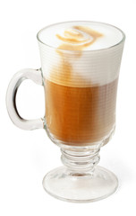 cappuccino in glass cup