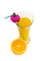 Orange cocktail isolated on the white background