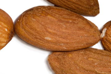 almonds on a white background