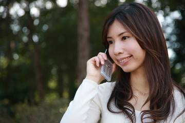 young woman with mobile phone