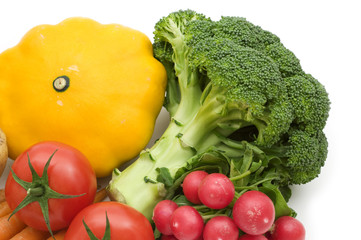 vegetables assortment on white background