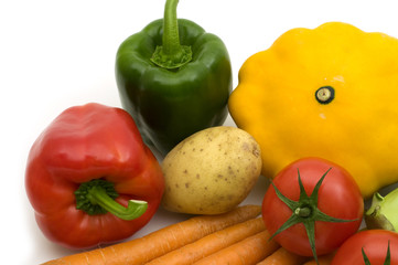 vegetables assortment on white background