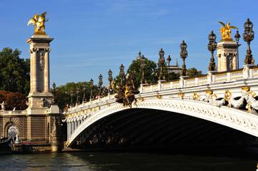 Alexandre's III bridge in France in the center of Paris