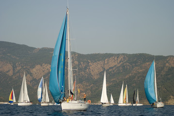 Sailboat race in marmaris, Turkey