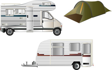 Camping and Caravan Illustrations