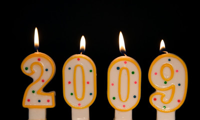 Happy New Year 2009 burning candles!