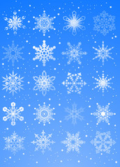 24 beautiful cold crystal gradient snowflakes