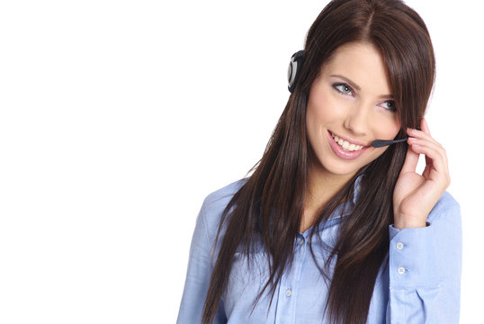 Customer service girl with headset