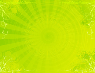 green abstract background made of floral elements