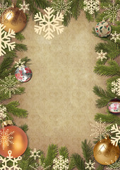 framework from branches of a Christmas tree