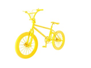 3D illustration of a Gold Bicyle isolated