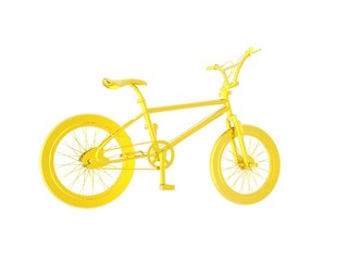 3D illustration of a Gold Bicyle isolated