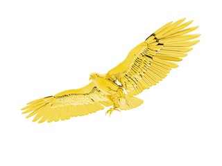 3D illustration of a gold eagle isolated