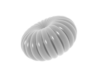 3D Illustration of a silver sea shell