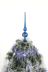 Top of the blue rich christmas tree