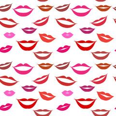 Seamless background lips, smiles