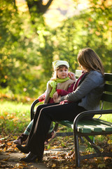 Happy family in park