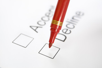 About to choose 'Decline'