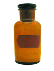 age-old glass large bottle for storage of powders