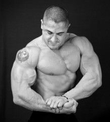 Naklejka premium The Perfect Muscular male model, black and white