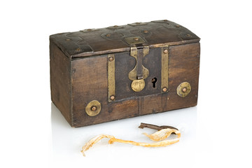 ancient chest isolated on white background