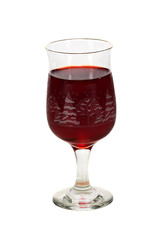Wine in a crystal holidy glass isolated on white