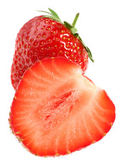 Strawberry fresh fruit isolated on white background