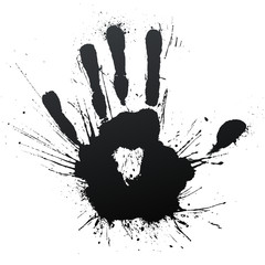 Powerful handprint splatter blow