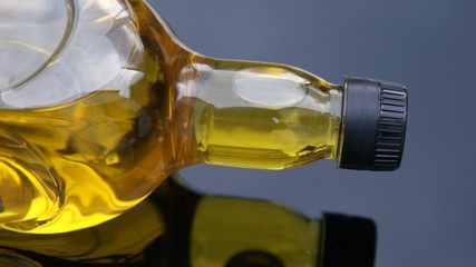 Neck of olive oil bottle
