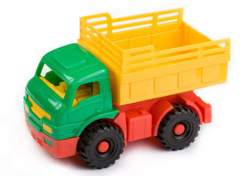 Plastic Toy Truck isolated on a white background