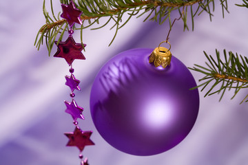 holiday series: lilac ball and stars on the fir