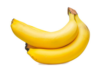 Bananas over white background