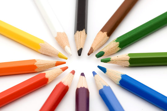 color pencils studio isolated over white