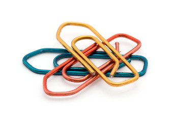 color paper clips studio isolated