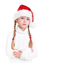 Young girl with christmas cap