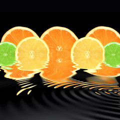 Orange, citron vert et citron abstrait