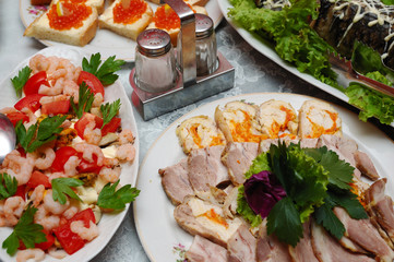 table served with various dishes
