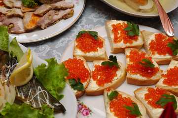 table served with various dishes