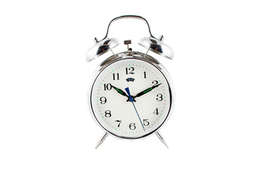 small alarm clock isolated on a white background