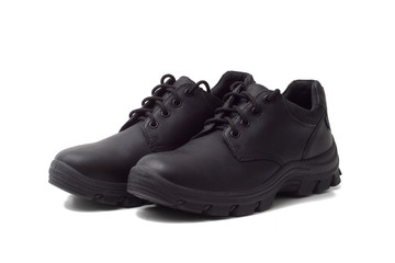 black men's leather city shoes