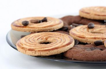 Sweet cookies with coffee grains.