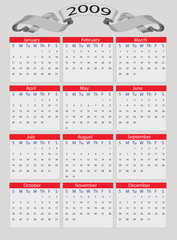 2008 Year calendar