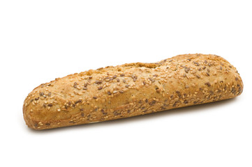 mini baguette on white background